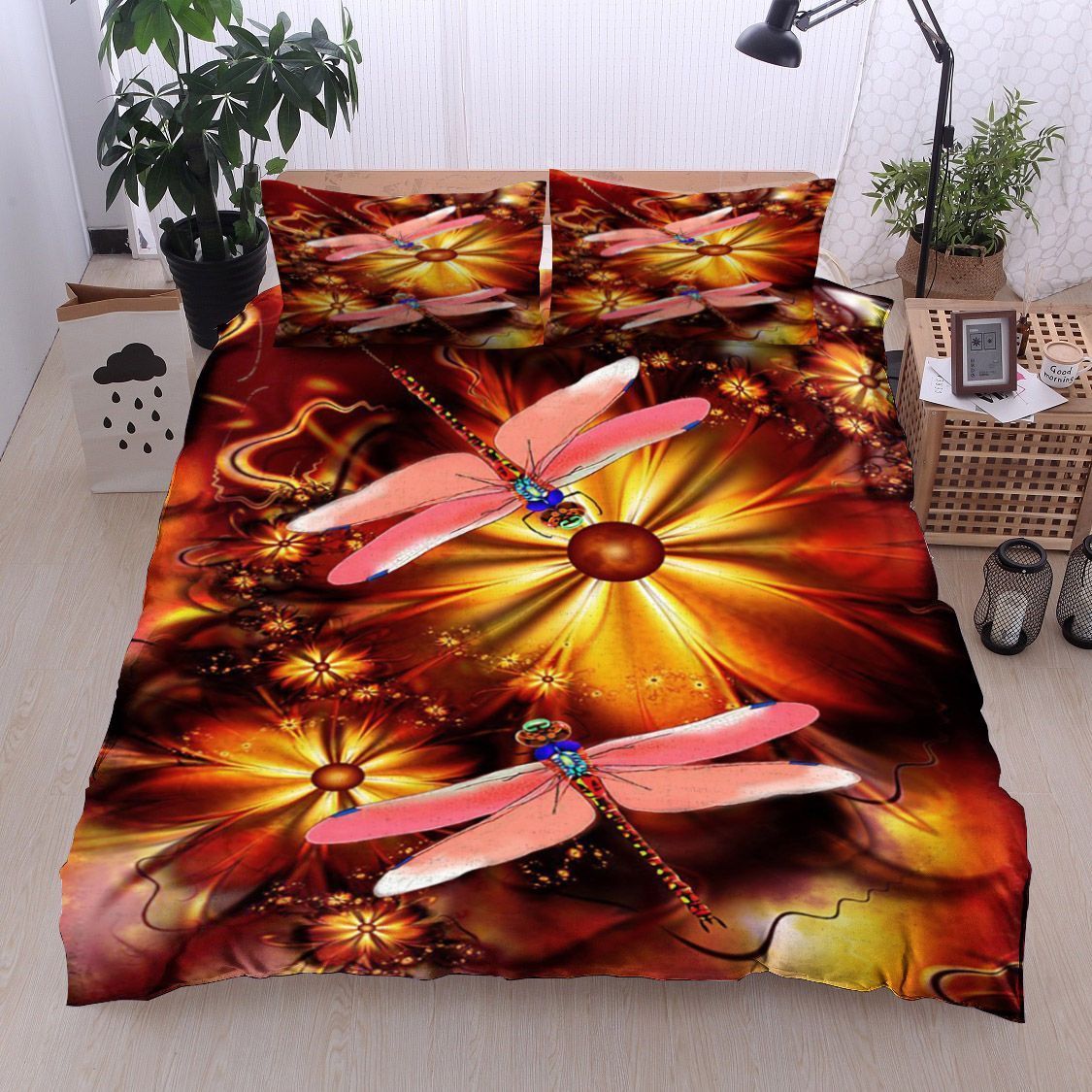 Dragonfly Fractal Flower Bedding Set
