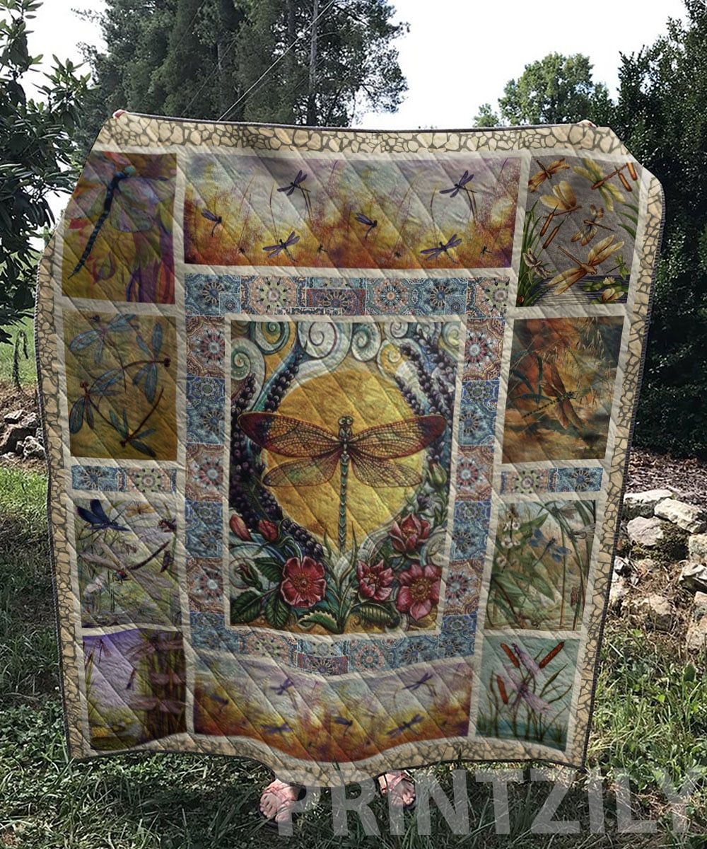 Dragonfly Free As A Dragonfly Quilt Blanket Christmas Gift Dhc04011311Dd