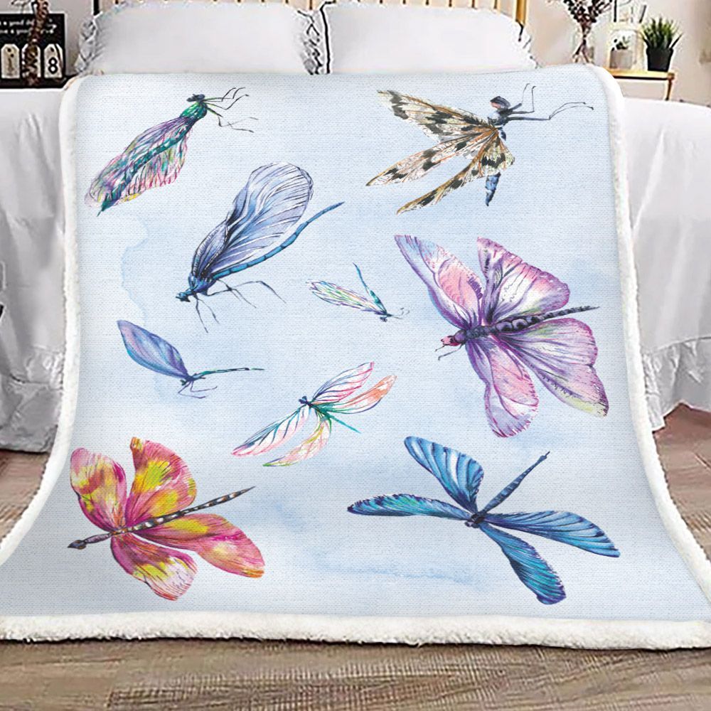 Dragonfly Sherpa Fleece Blanket