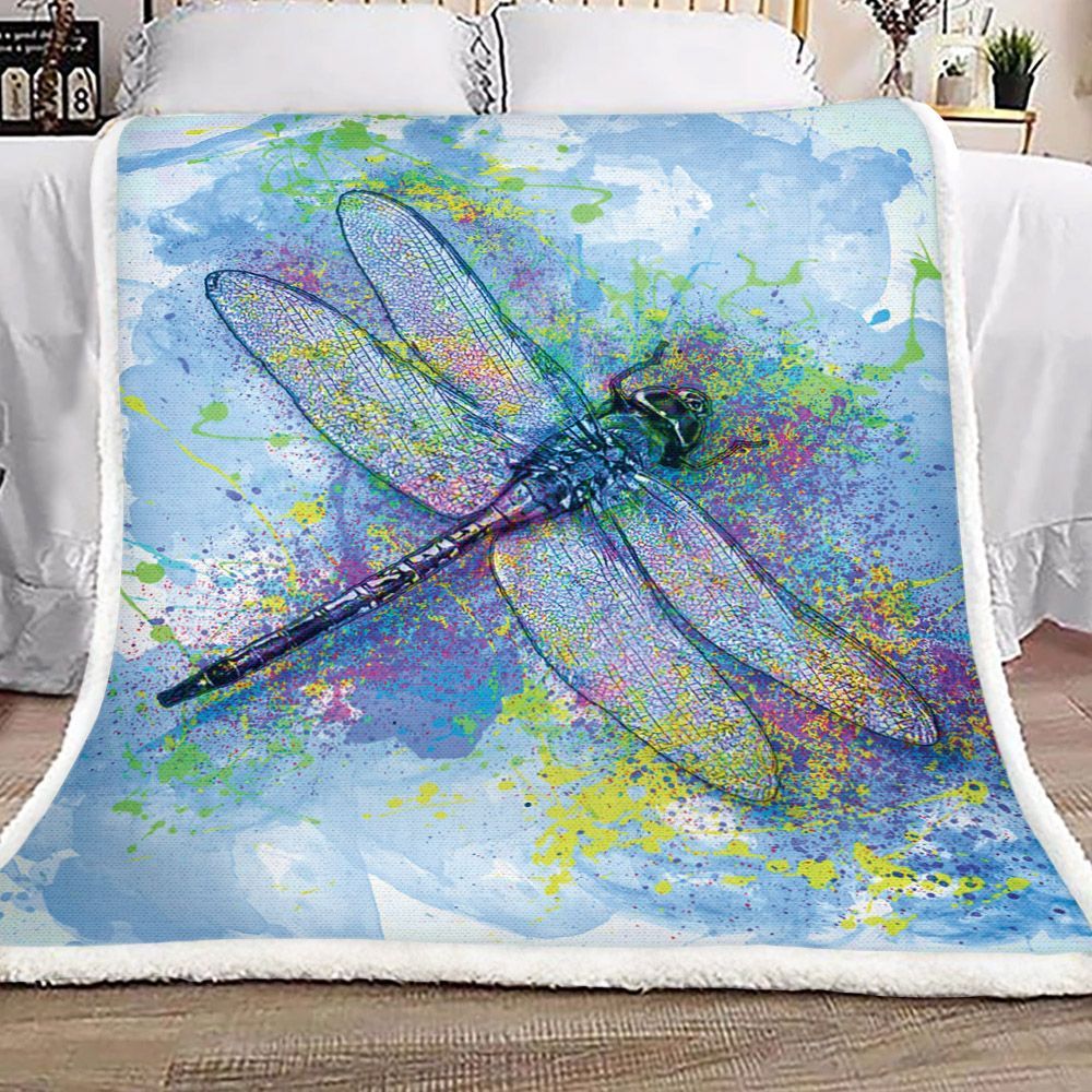 Dragonfly Sherpa Fleece Blanket