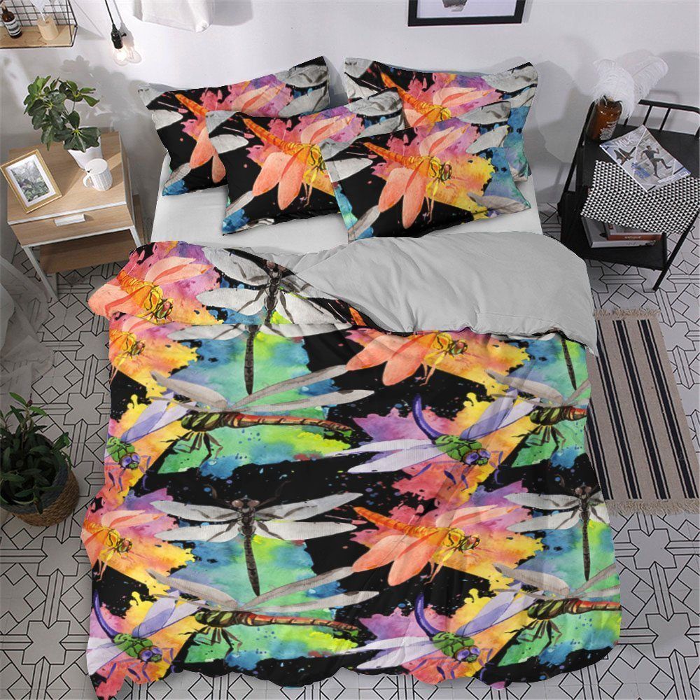 Dragonfly Cotton Bed Sheets Spread Comforter Bedding Set