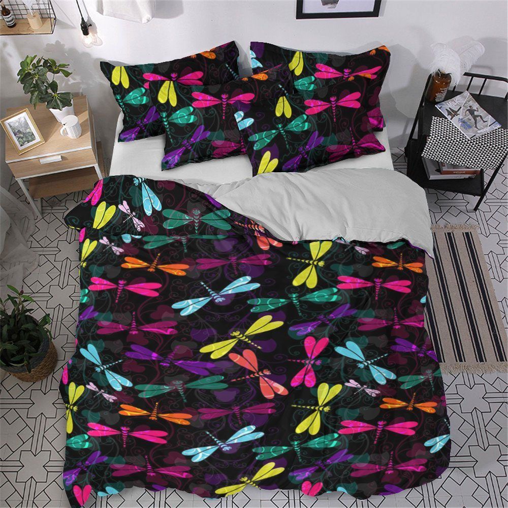 Dragonfly Cotton Bed Sheets Spread Comforter Bedding Set