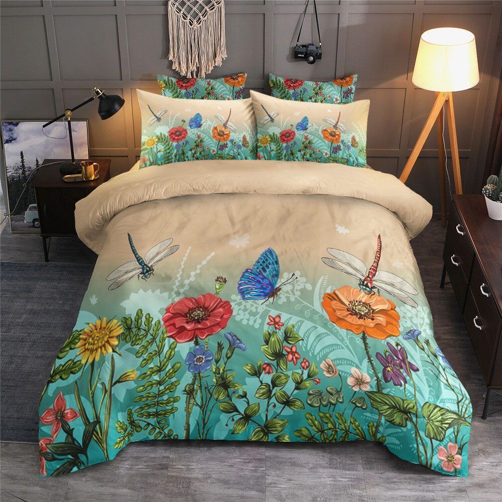 Dragonfly Cotton Bed Sheets Spread Comforter Bedding Set