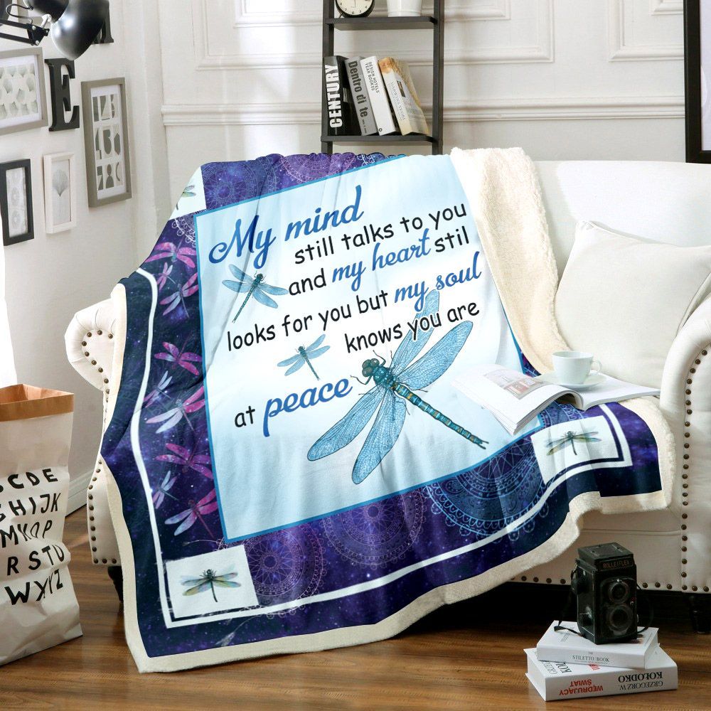 Dragonfly Sherpa Fleece Blanket