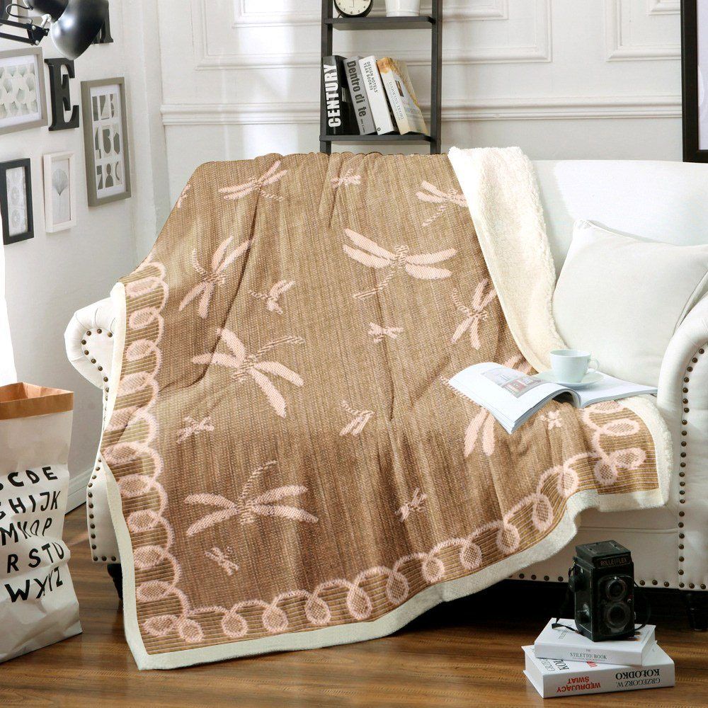 Dragonfly Sherpa Fleece Blanket
