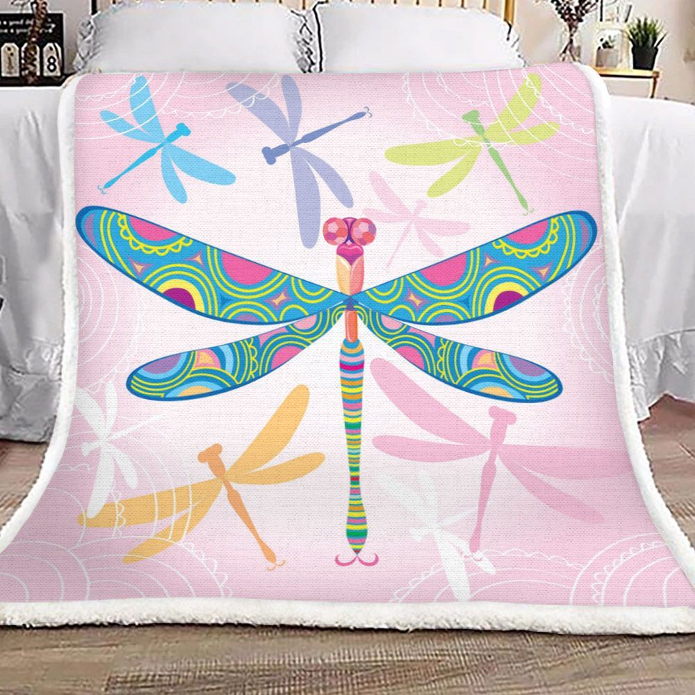 Dragonfly Sherpa Fleece Blanket
