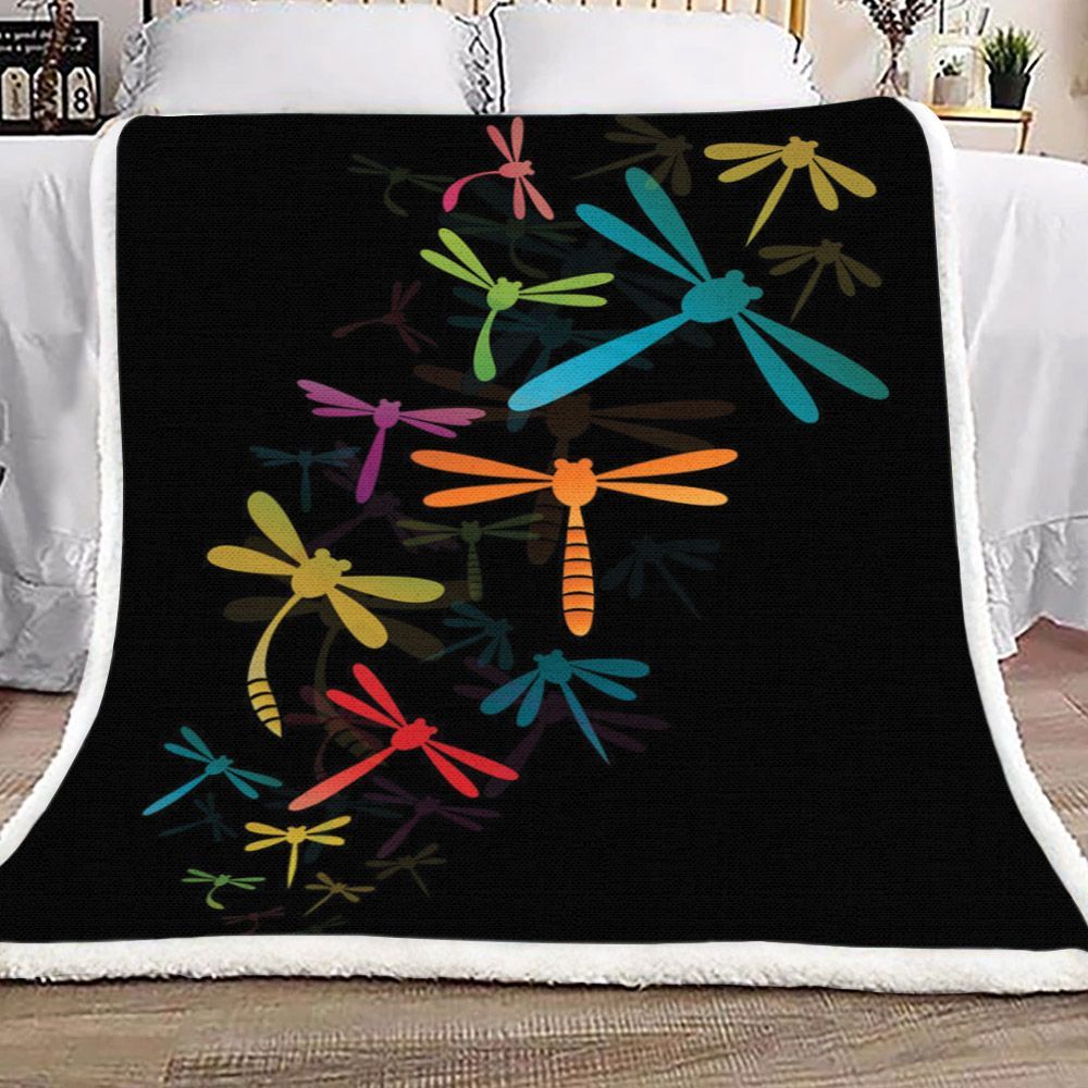 Dragonfly Sherpa Fleece Blanket