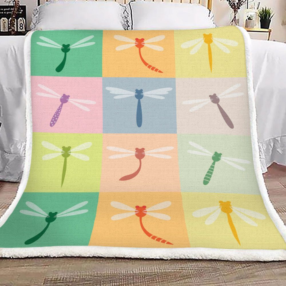 Dragonfly Sherpa Fleece Blanket