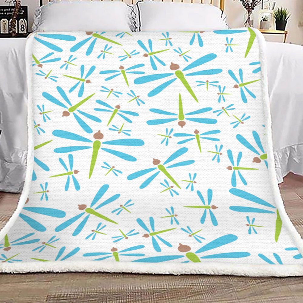 Dragonfly Sherpa Fleece Blanket