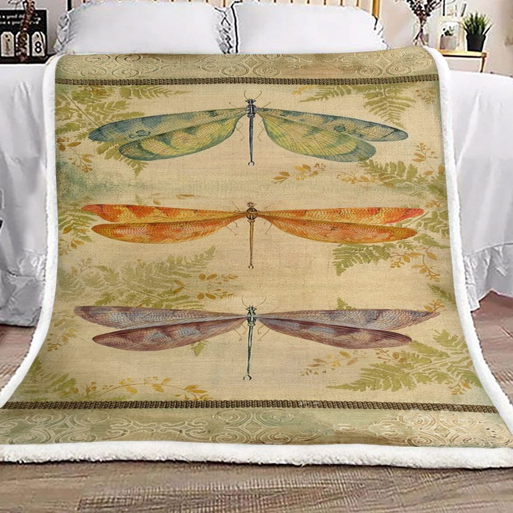 Dragonfly Sherpa Fleece Blanket