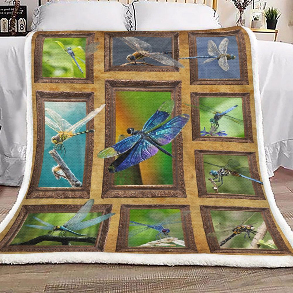 Dragonfly Sherpa Fleece Blanket