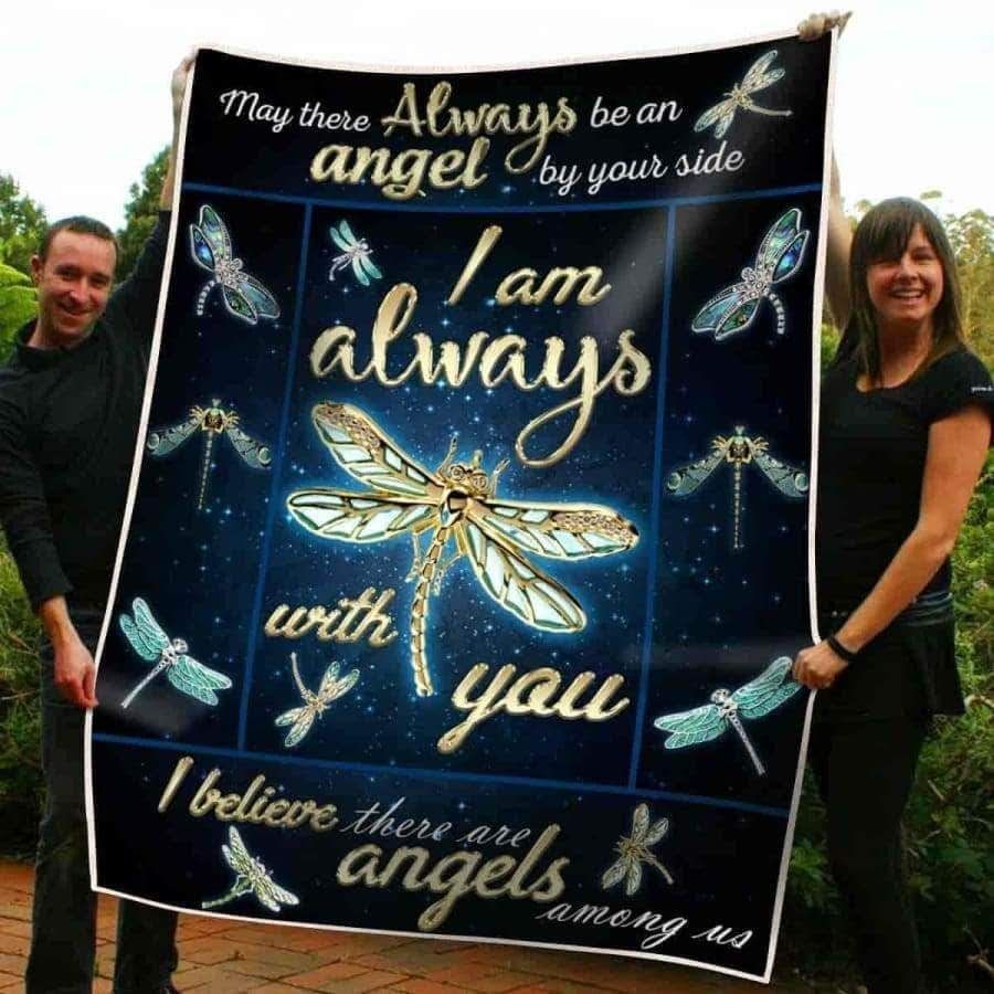 Dragonfly I Am Always With You Sherpa Fleece Blanket