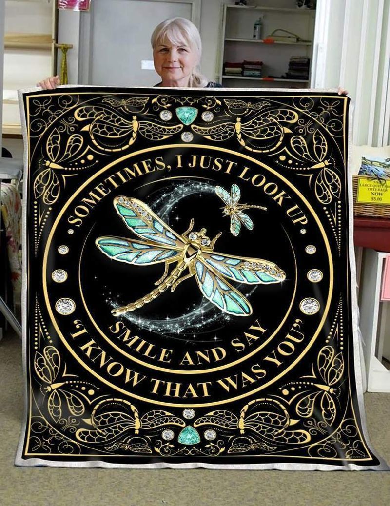 Dragonfly I Know That Was You Sherpa Fleece Blanket