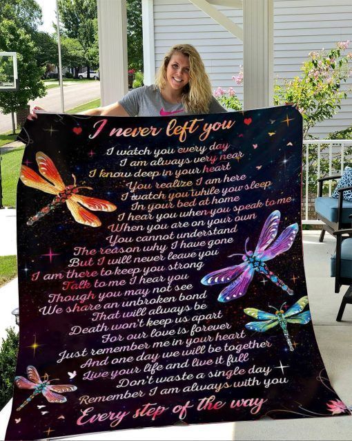 Dragonfly I Never Left You Sherpa Fleece Blanket