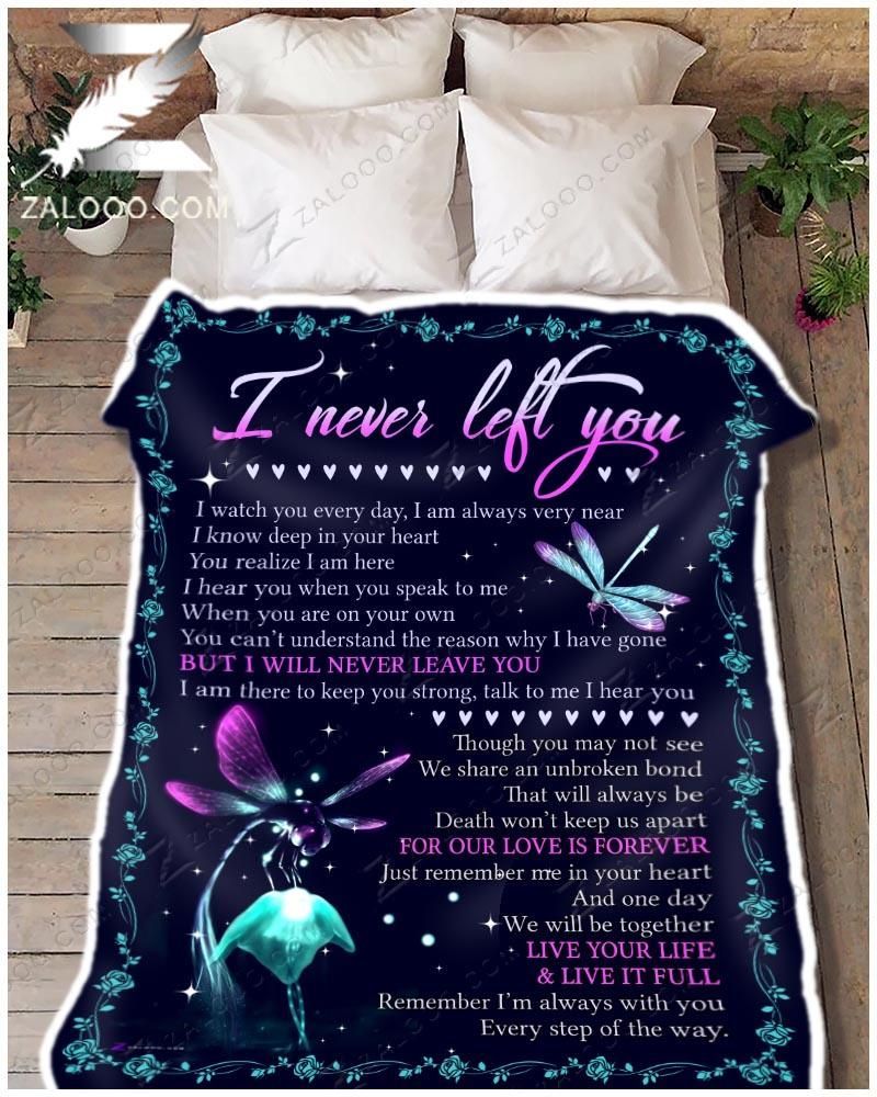 Dragonfly I Never Left You Sherpa Fleece Blanket