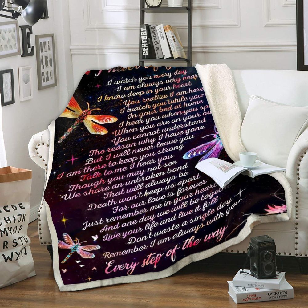 Dragonfly I Never Left You Sherpa Fleece Blanket