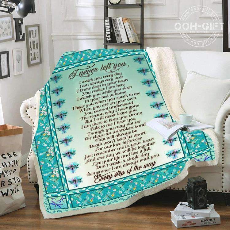 Dragonfly I Never Left You Sherpa Fleece Blanket