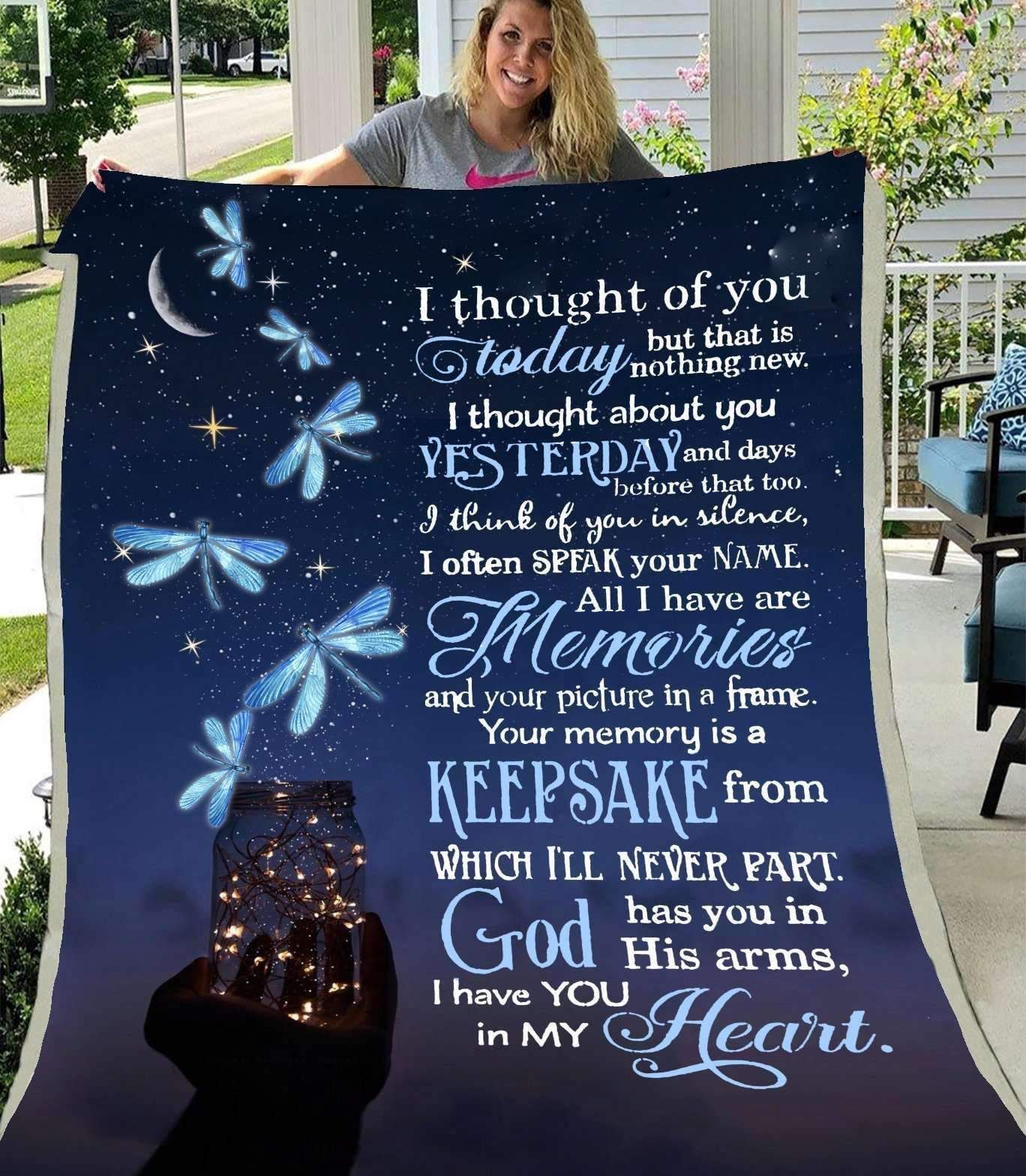 Dragonfly I Thought Of You Sherpa Fleece Blanket