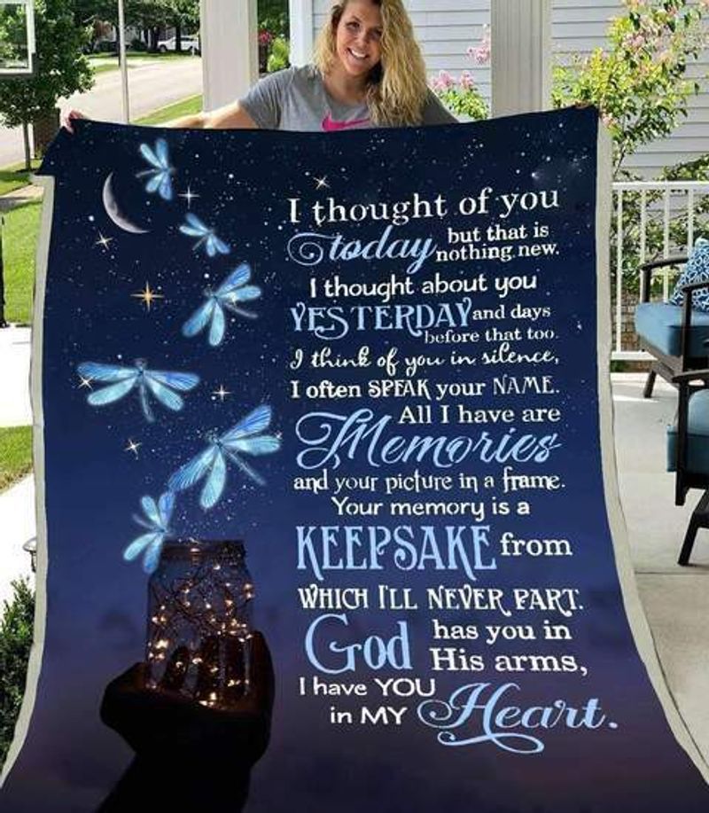 Dragonfly I Thought Of You Sherpa Fleece Blanket