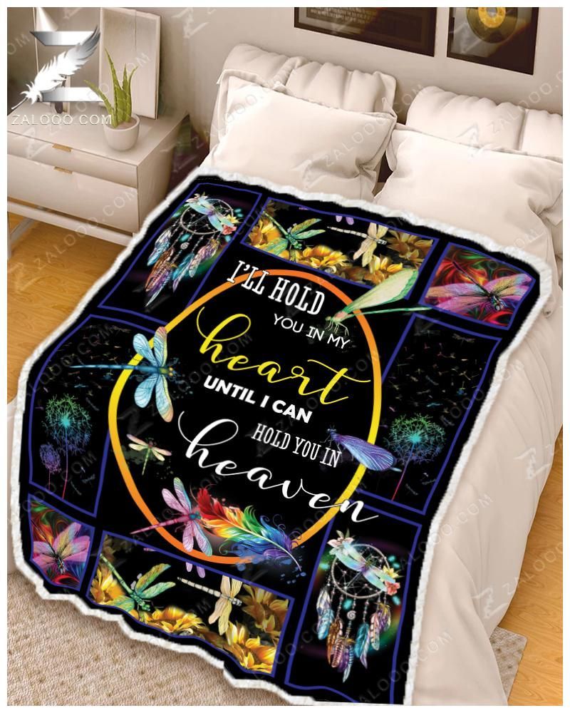 Dragonfly I Will Hold You In My Heart Sherpa Fleece Blanket
