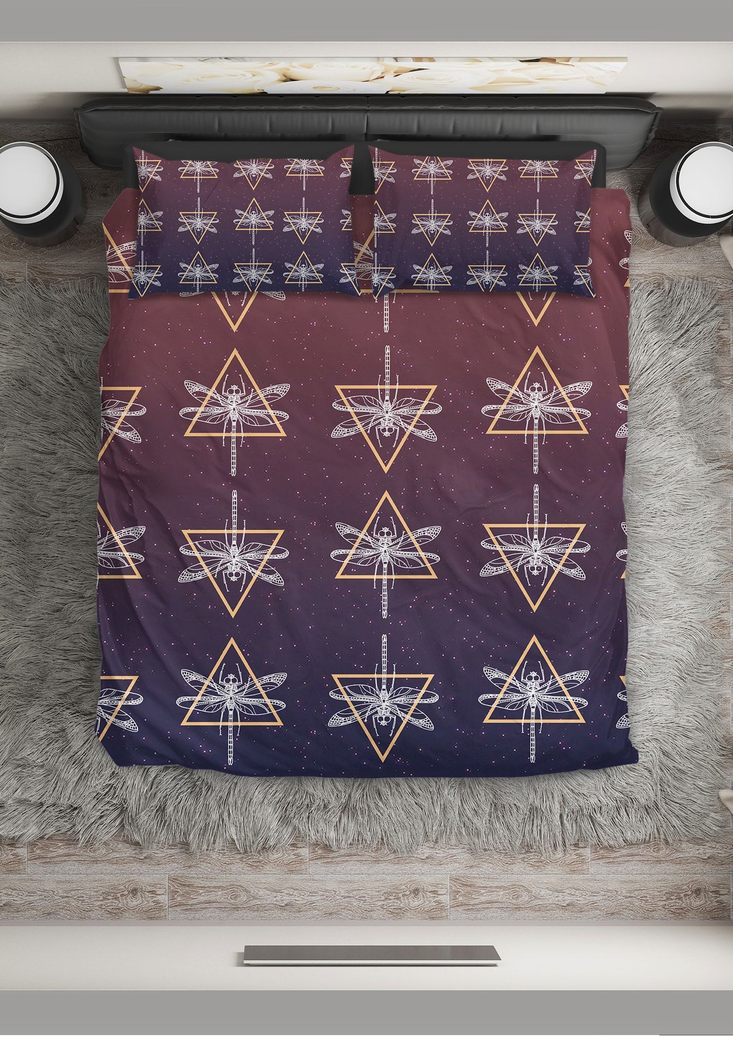 Dragonfly In Triangle Bedding Set