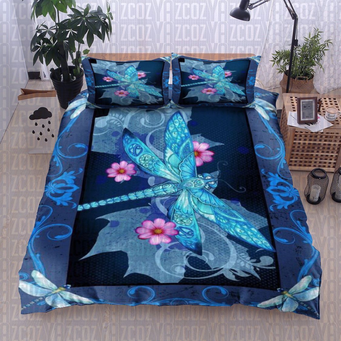 Dragonfly Lotus Bedding Set