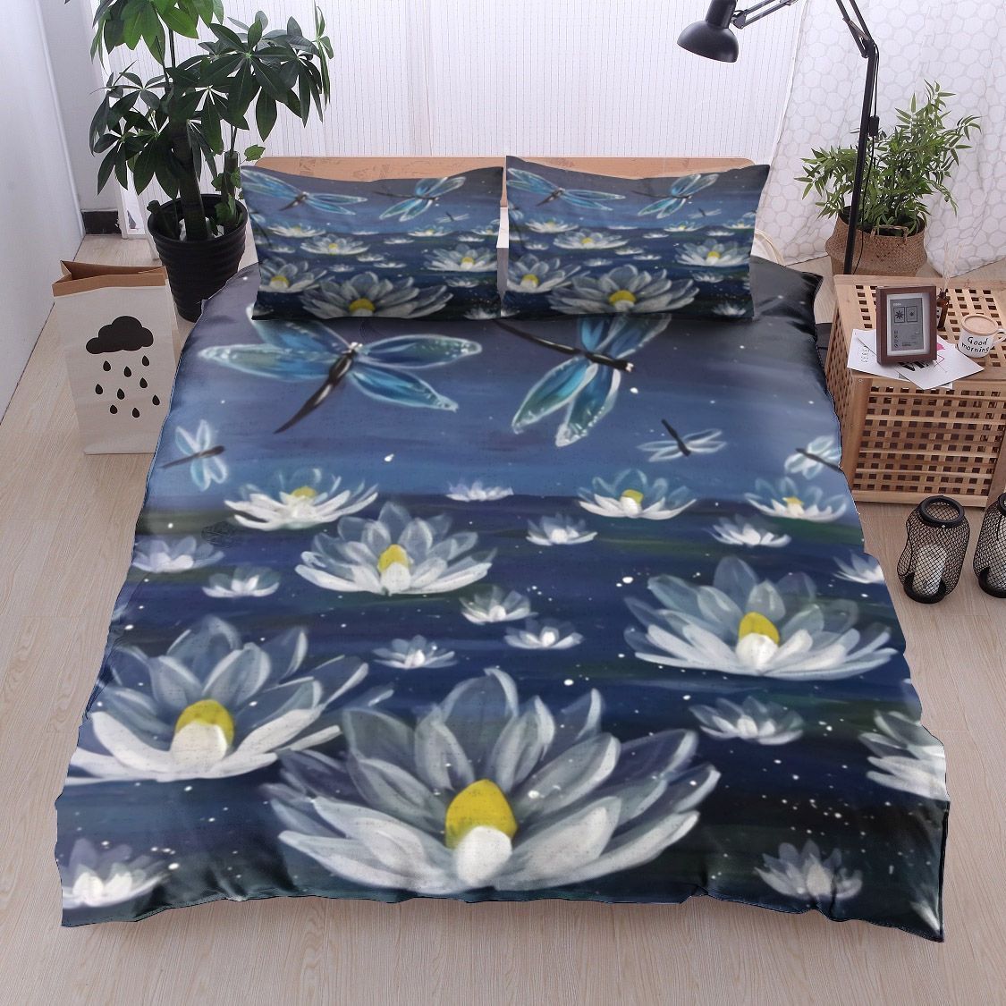 Dragonfly Lotus Bedding Set