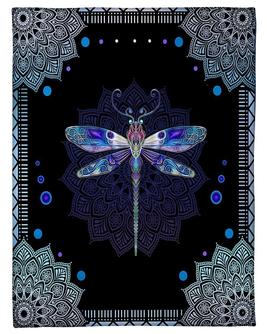 Dragonfly Lovers – Dragonfly Mandala Fleece Blanket