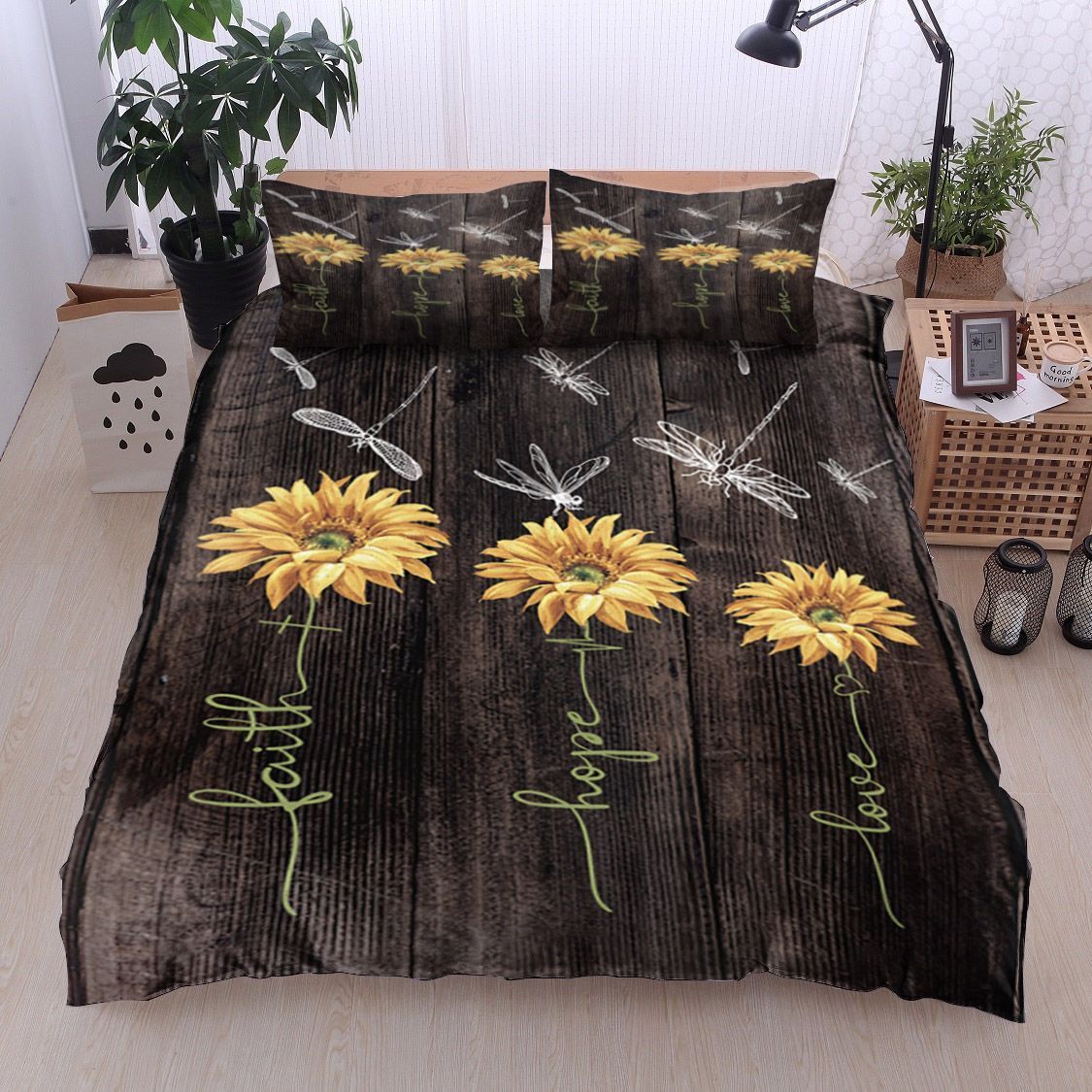 Dragonfly Lovers Sunflower Butterfly Bedding Set