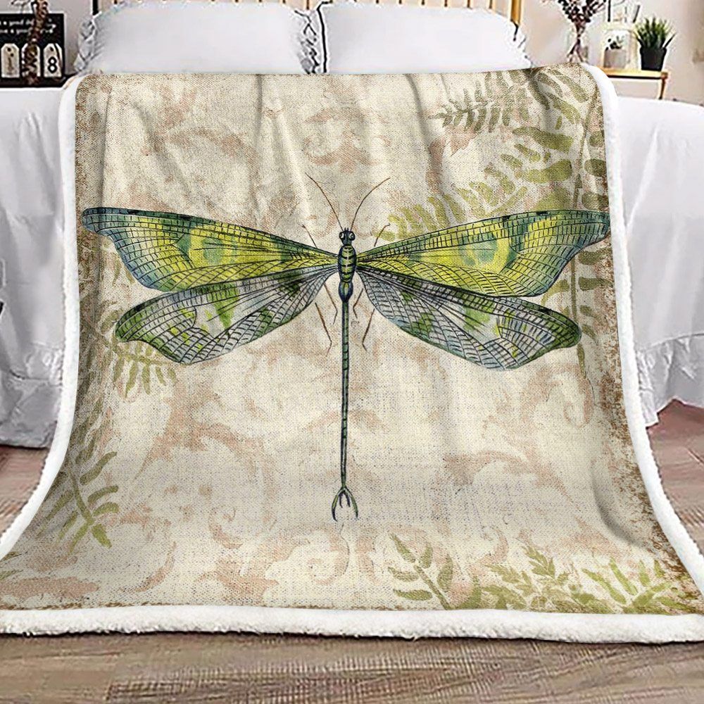 Dragonfly Sherpa Fleece Blanket
