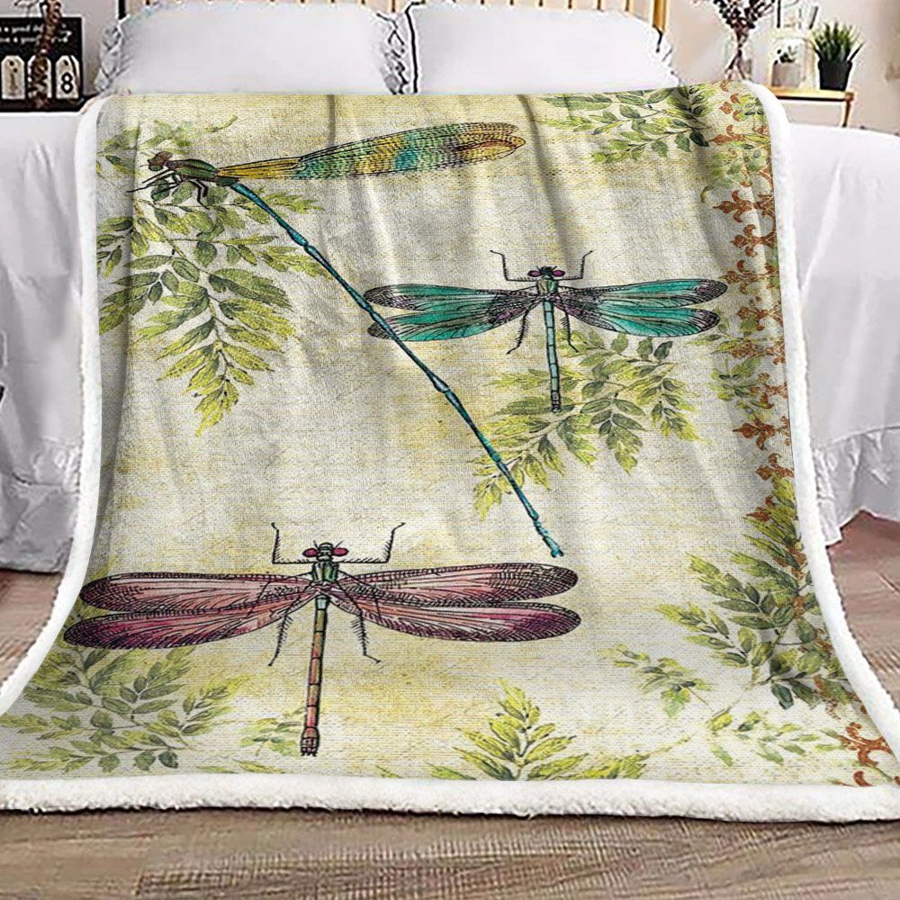 Dragonfly Sherpa Fleece Blanket
