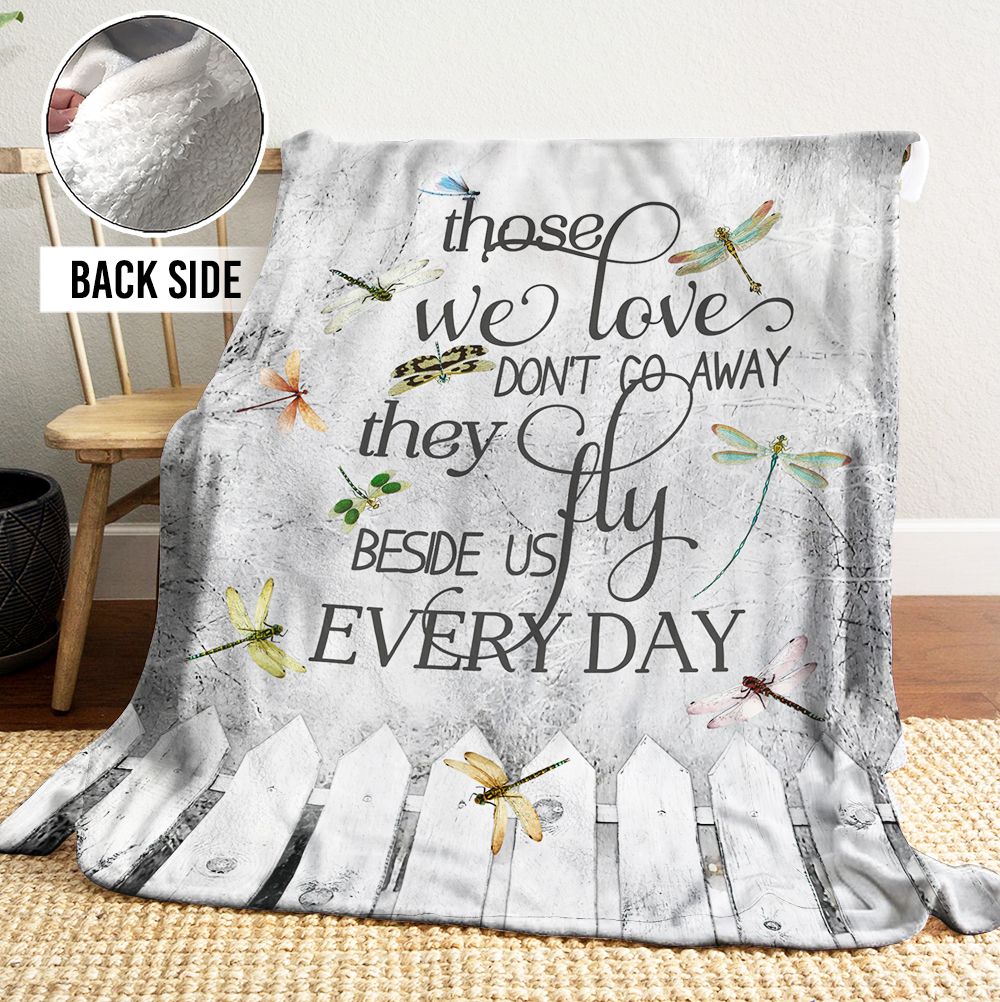 Dragonfly Sherpa Fleece Blanket
