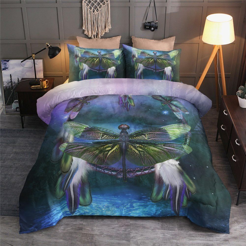 Dragonfly Cotton Bed Sheets Spread Comforter Bedding Set