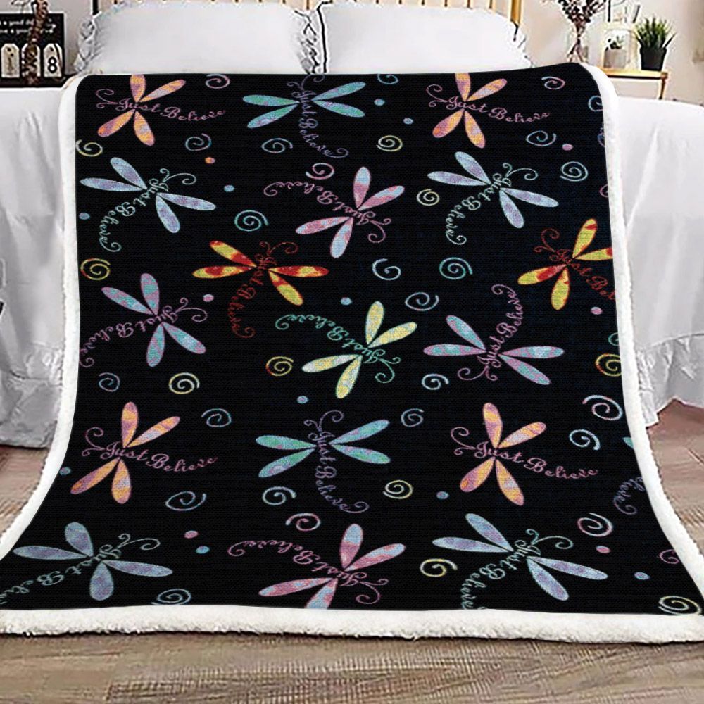 Dragonfly Sherpa Fleece Blanket