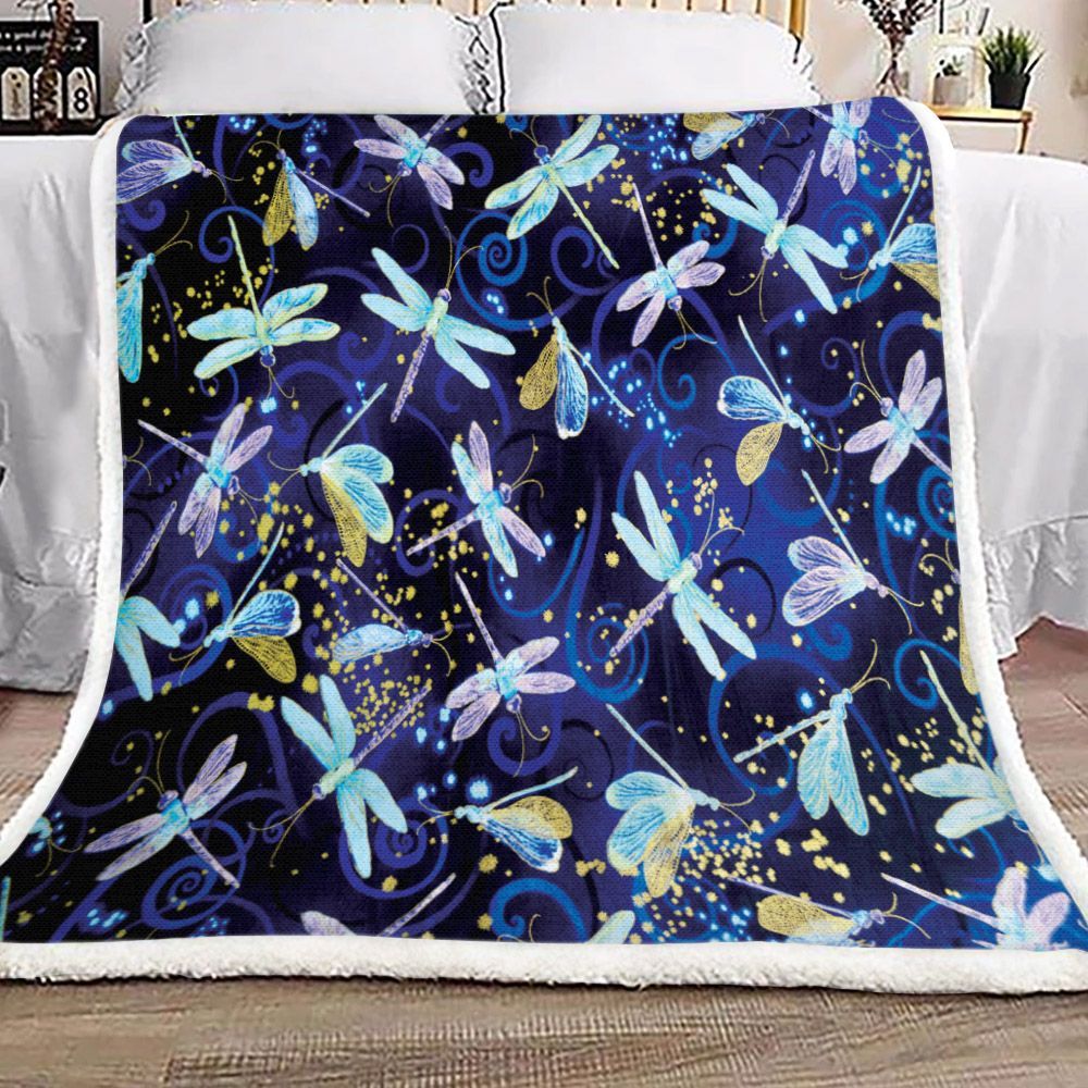 Dragonfly Sherpa Fleece Blanket