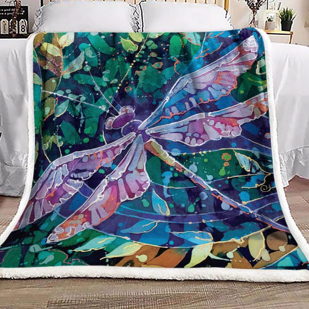 Dragonfly Sherpa Fleece Blanket