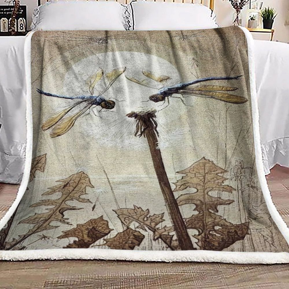 Dragonfly Sherpa Fleece Blanket