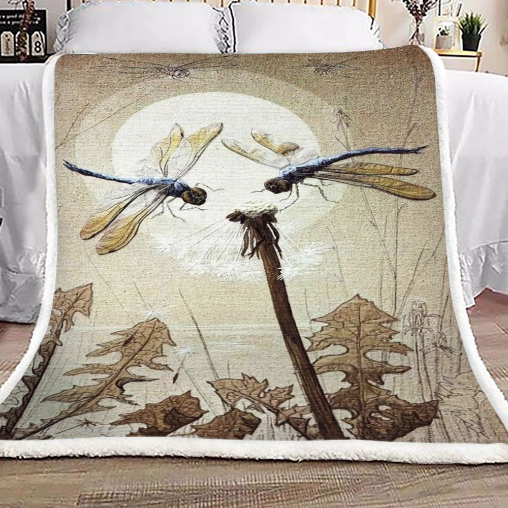 Dragonfly Sherpa Fleece Blanket
