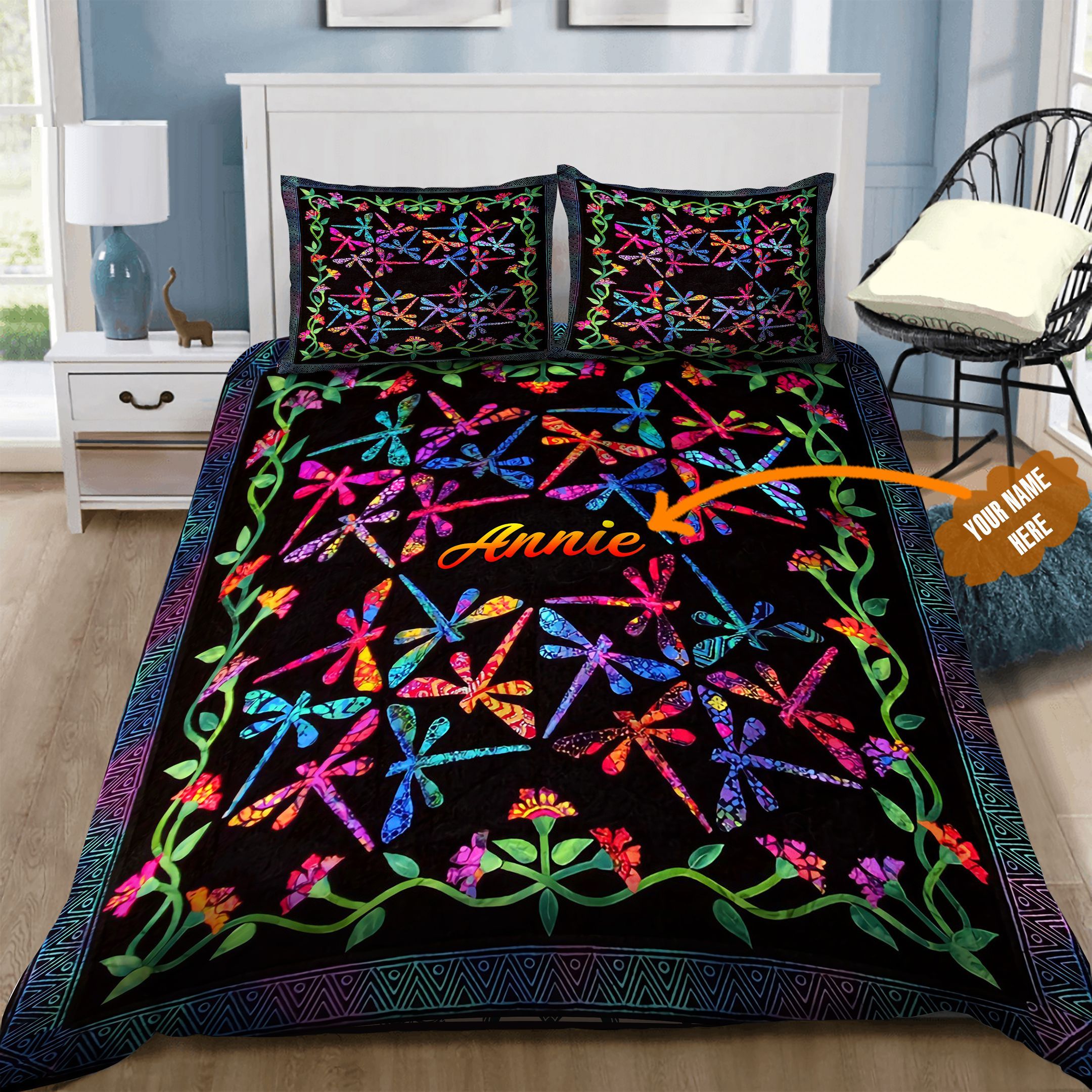 Dragonfly Personalized Bedding Set