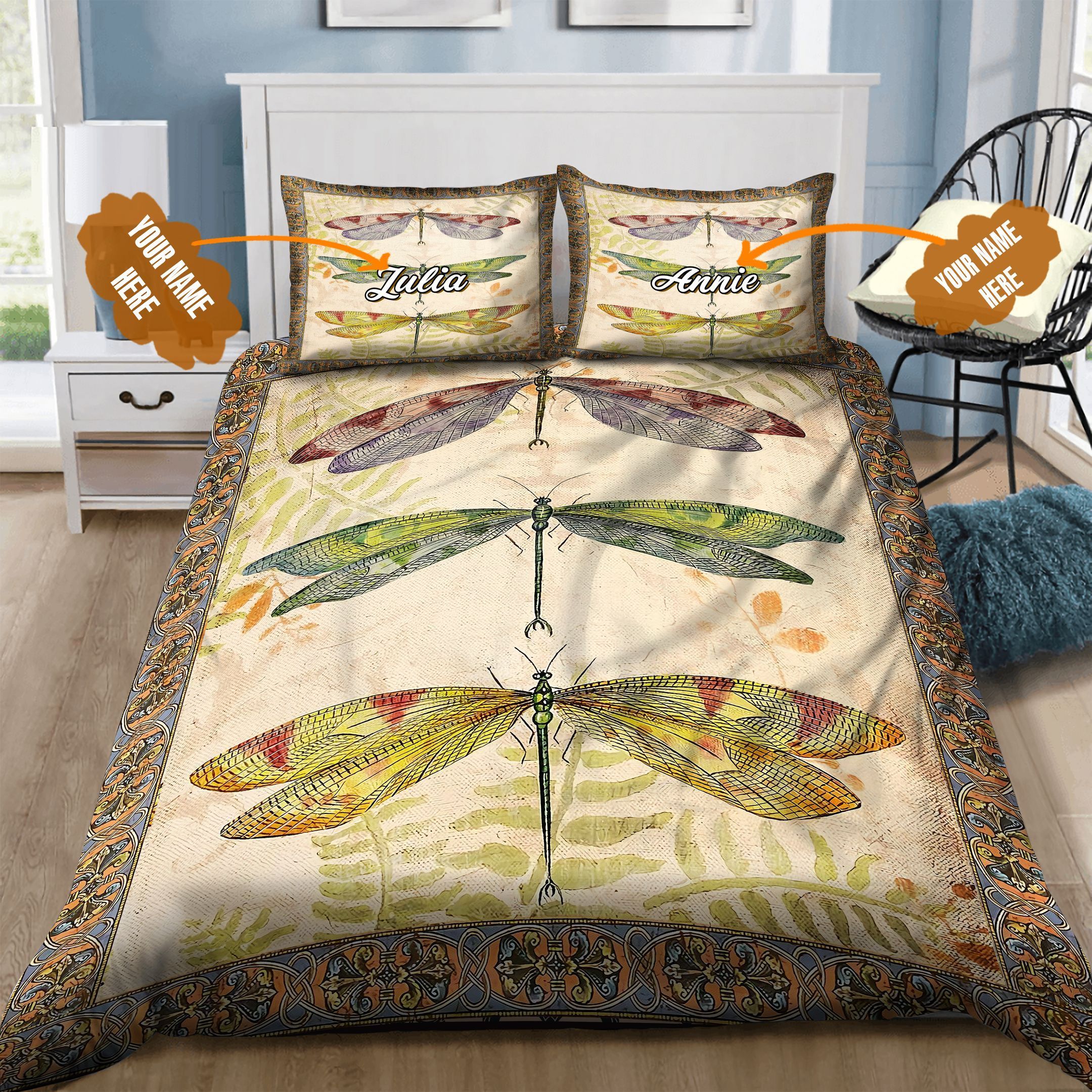 Dragonfly Personalized Bedding Set