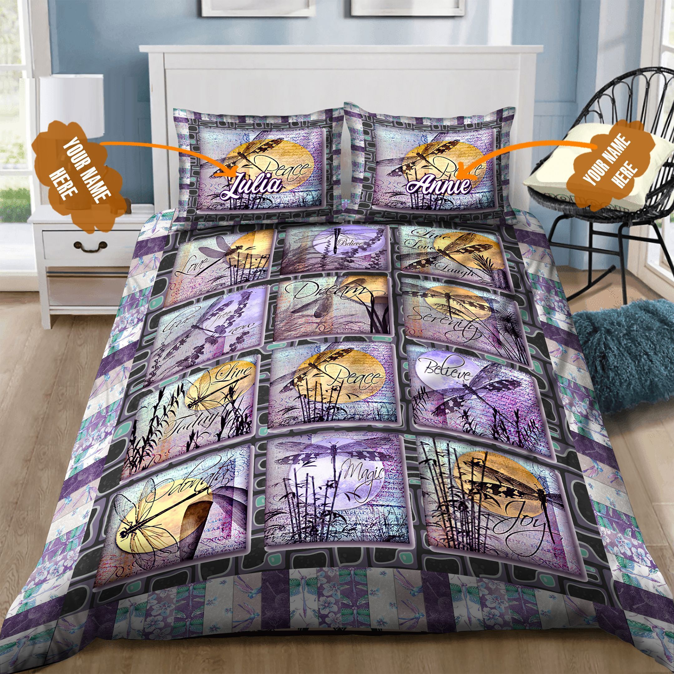Dragonfly Personalized Bedding Set