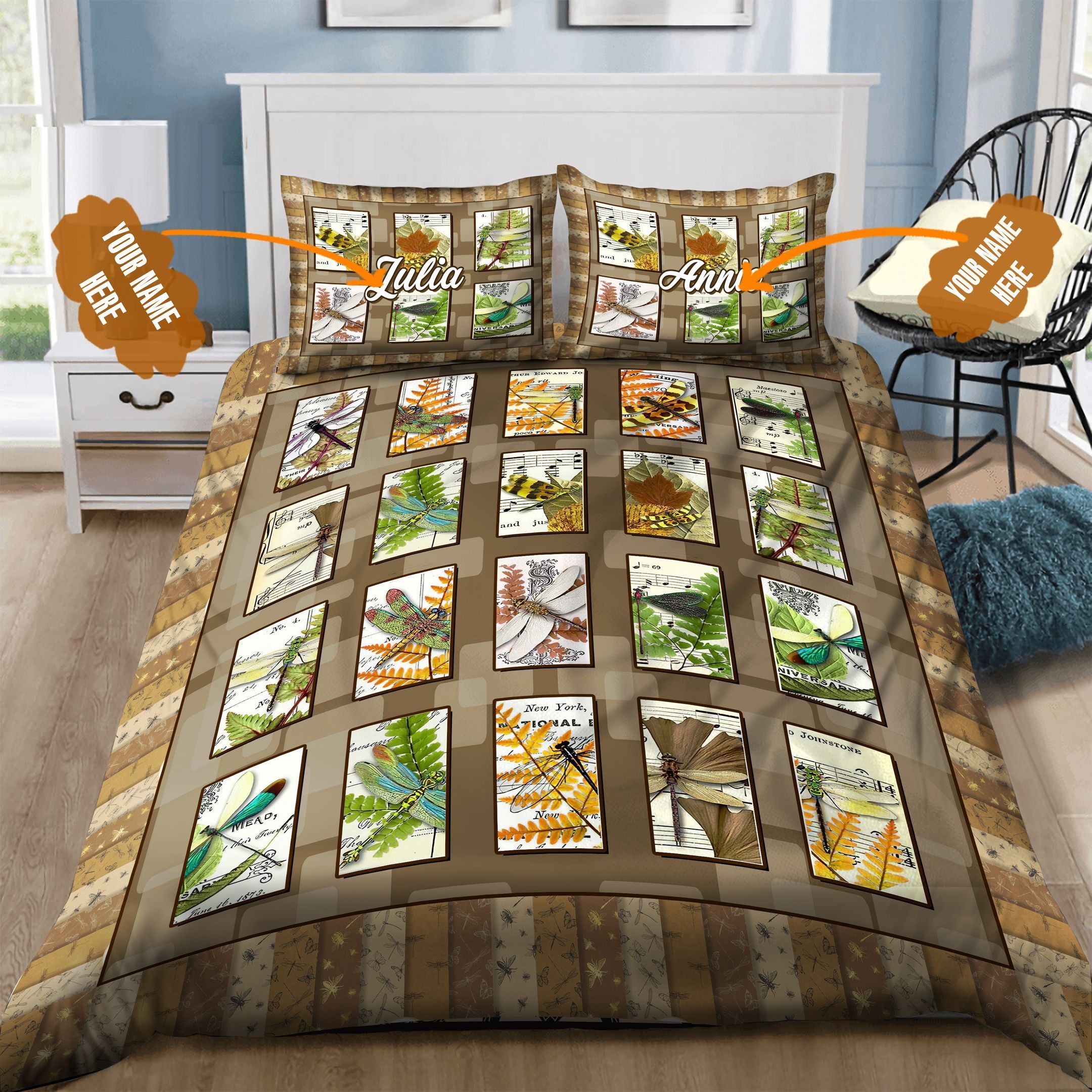 Dragonfly Personalized Bedding Set