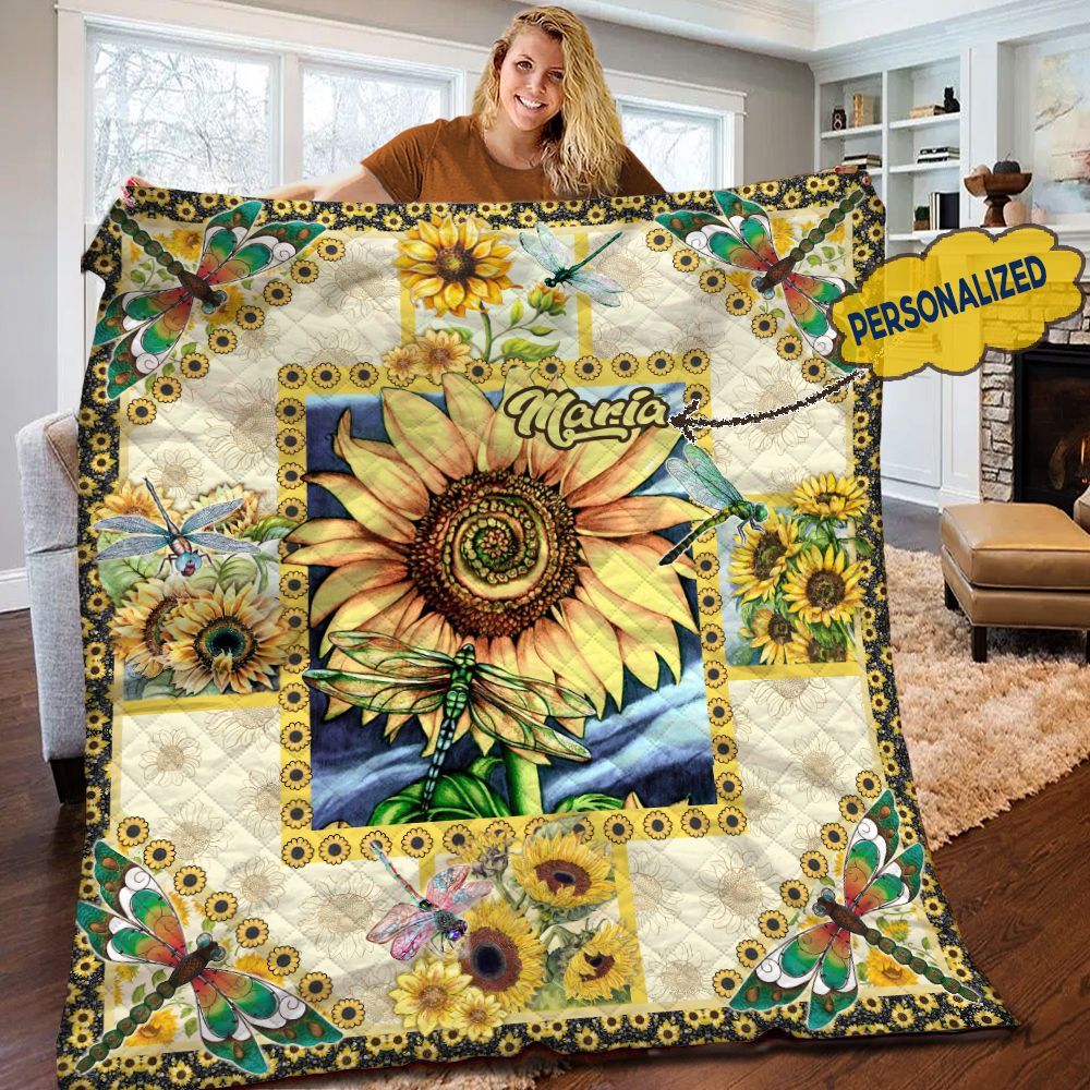 Dragonfly Personalized Quilt Blanket HHH080605TN