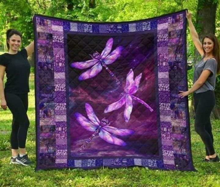 Dragonfly Purple Line DTC2410178 Quilt Blanket