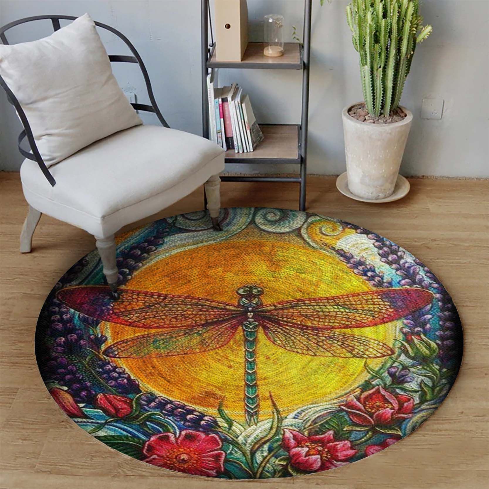 Dragonfly Round Carpet
