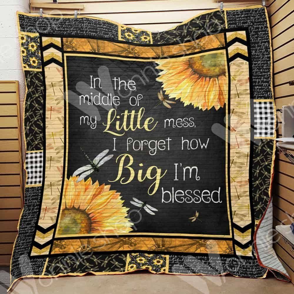 Dragonfly Sunflower CL15100149MDQ Quilt Blanket