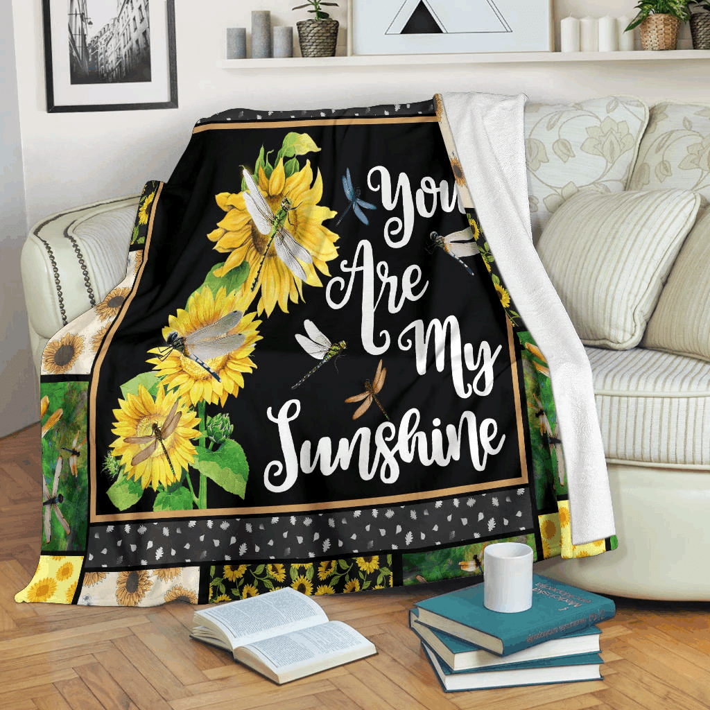Dragonfly Sunshine Sherpa Fleece Blanket