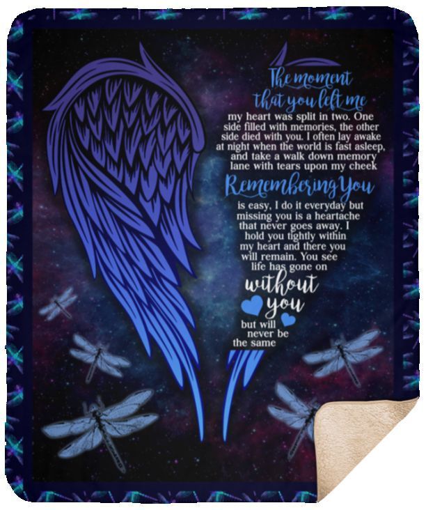 Dragonfly The Moment You Left Me Sherpa Fleece Blanket