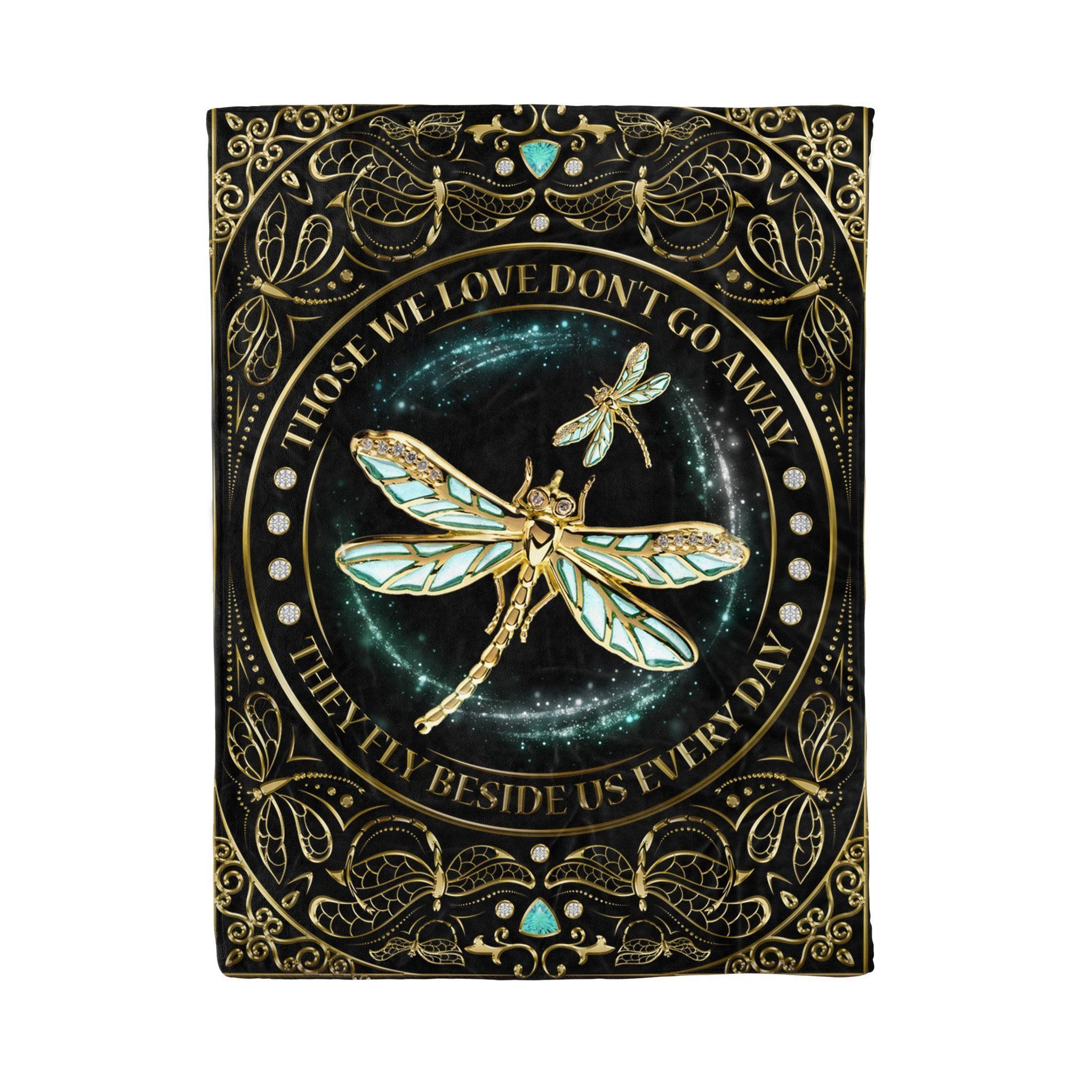 Dragonfly Those We Love Don’T Go Away Sherpa Fleece Blanket