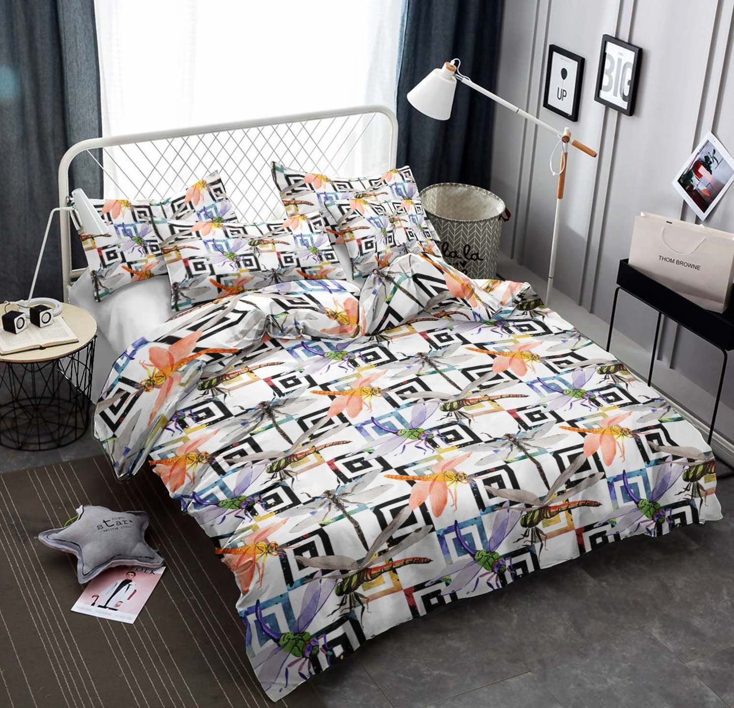 Dragonfly Cotton Bed Sheets Spread Comforter Bedding Set